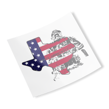 Load image into Gallery viewer, USA Flag & Texas Soldier Sticker