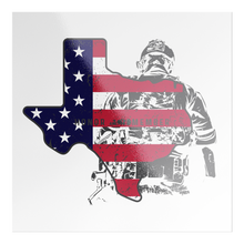 Load image into Gallery viewer, USA Flag & Texas Soldier Sticker