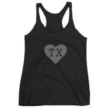 Load image into Gallery viewer, Deep in the Heart of Texas (Gray Heart) Racerback Tank