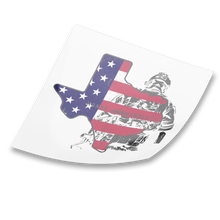 Load image into Gallery viewer, USA Flag & Texas Soldier Sticker