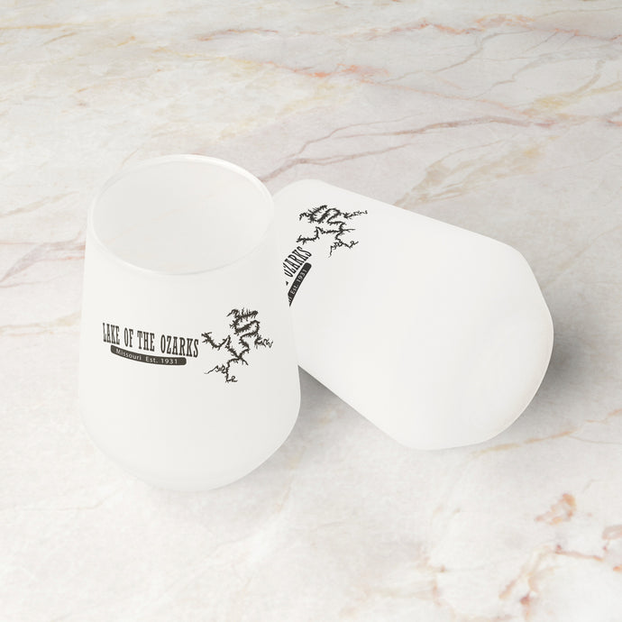 Lake of the Ozarks - frosted stemless wine glass