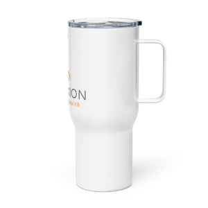 Clinexion 25 oz. travel mug with a handle