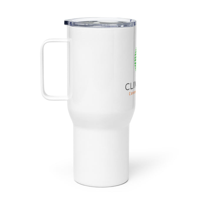 Clinexion 25 oz. travel mug with a handle