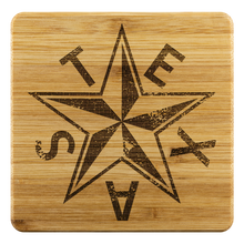 Load image into Gallery viewer, Star Coaster - de Zavala Star Beveled Distressed - Bamboo Coaster set
