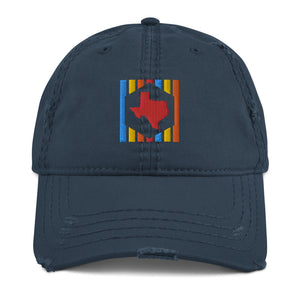 TEXhex Multicolored Distressed Hat