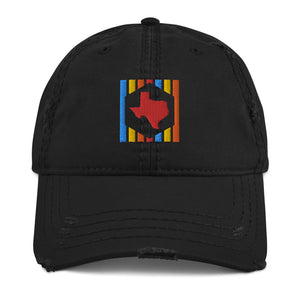 TEXhex Multicolored Distressed Hat