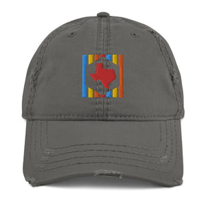 TEXhex Multicolored Distressed Hat