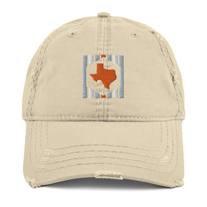 TEXhex Orange Distressed Hat