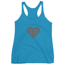 Load image into Gallery viewer, Deep in the Heart of Texas (Gray Heart) Racerback Tank
