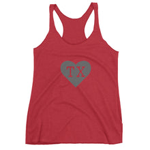 Load image into Gallery viewer, Deep in the Heart of Texas (Gray Heart) Racerback Tank
