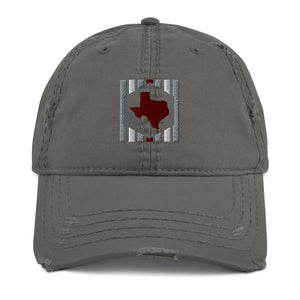 TEXhex Maroon Distressed Hat